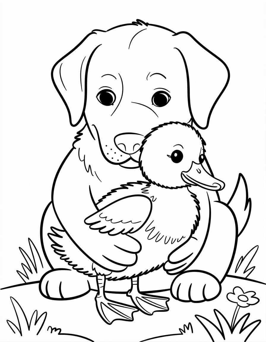Dog with Duckling